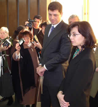 Министърът на финансите Милен Велчев и Меглена Кунева
